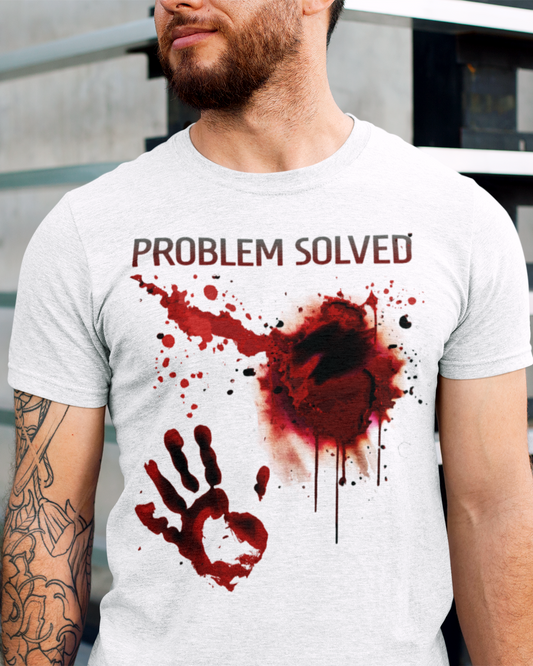 Problem Solved Shirt Blood Stained Horror Zombie Bloody T Shirt