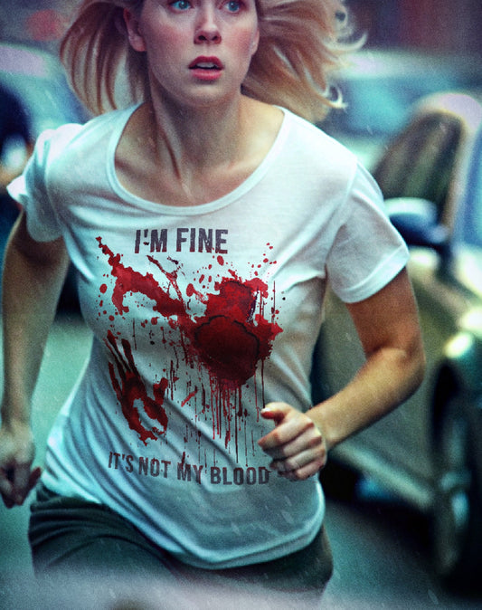 I'm Fine It's Not My Blood Shirt Blood Splatter Blood Stained Bloody T Shirt