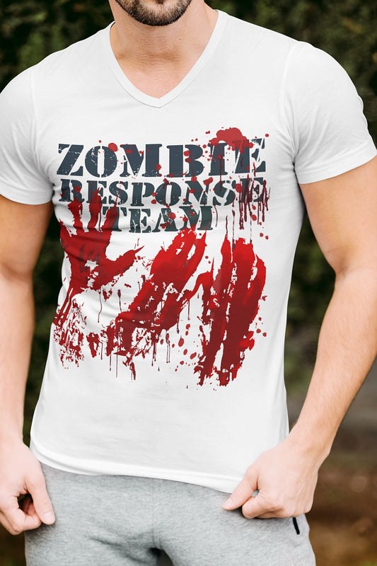 Zombie Shirt Blood Splatter Hands Zombie Response Team Bloody Gift T Shirt